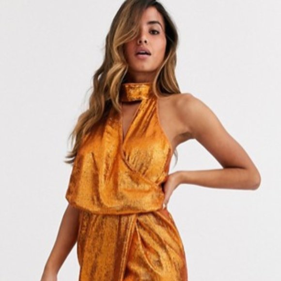 asos copper dress